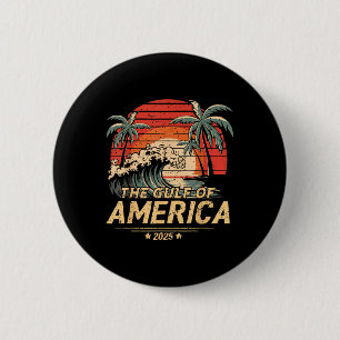 Retro Vintage Gulf Of Us America 2025 American Fla 6 Cm Round Badge