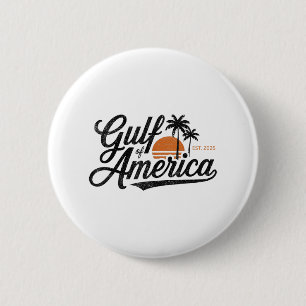 Retro Vintage Gulf Of Us America 2025 American Fla 6 Cm Round Badge