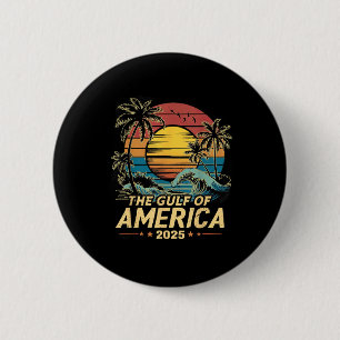 Retro Vintage Gulf Of Us America 2025 American Fla 6 Cm Round Badge