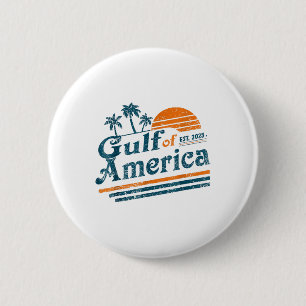 Retro Vintage Gulf Of Us America 2025 American Fla 6 Cm Round Badge