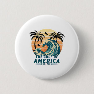 Retro Vintage Gulf Of Us America 2025 American Fla 6 Cm Round Badge