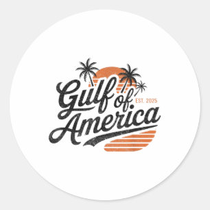 Retro Vintage Gulf Of Us America 2025 American Fla Classic Round Sticker