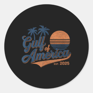 Retro Vintage Gulf Of Us America 2025 American Fla Classic Round Sticker