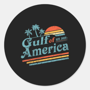 Retro Vintage Gulf Of Us America 2025 American Fla Classic Round Sticker