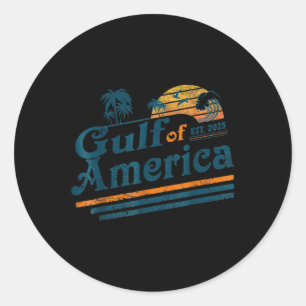 Retro Vintage Gulf Of Us America 2025 American Fla Classic Round Sticker