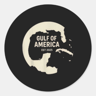 Retro Vintage Gulf Of Us America 2025 American Fla Classic Round Sticker