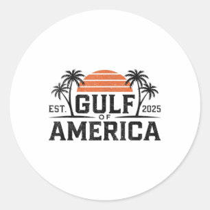 Retro Vintage Gulf Of Us America 2025 American Fla Classic Round Sticker