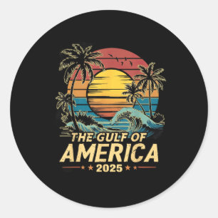 Retro Vintage Gulf Of Us America 2025 American Fla Classic Round Sticker