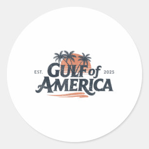 Retro Vintage Gulf Of Us America 2025 American Fla Classic Round Sticker