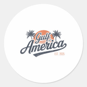 Retro Vintage Gulf Of Us America 2025 American Fla Classic Round Sticker