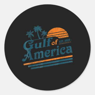 Retro Vintage Gulf Of Us America 2025 American Fla Classic Round Sticker