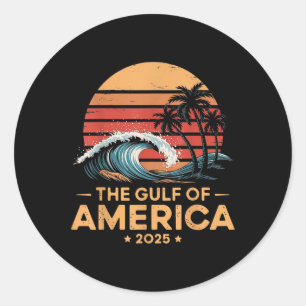 Retro Vintage Gulf Of Us America 2025 American Fla Classic Round Sticker