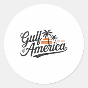 Retro Vintage Gulf Of Us America 2025 American Fla Classic Round Sticker