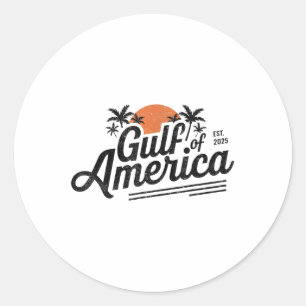 Retro Vintage Gulf Of Us America 2025 American Fla Classic Round Sticker