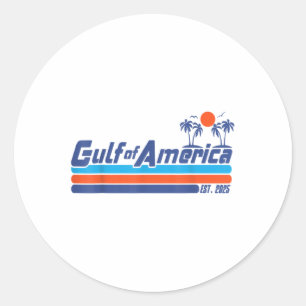 Retro Vintage Gulf Of Us America 2025 American Fla Classic Round Sticker