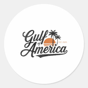 Retro Vintage Gulf Of Us America 2025 American Fla Classic Round Sticker