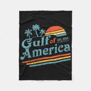 Retro Vintage Gulf Of Us America 2025 American Fla Fleece Blanket