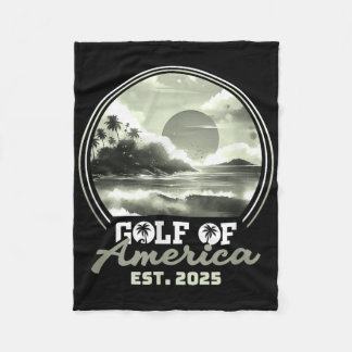Retro Vintage Gulf Of Us America 2025 American Fla Fleece Blanket