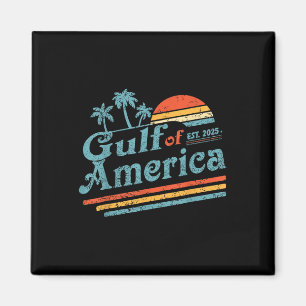 Retro Vintage Gulf Of Us America 2025 American Fla Magnet