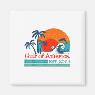 Retro Vintage Gulf Of Us America 2025 American Fla Magnet