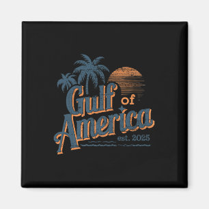 Retro Vintage Gulf Of Us America 2025 American Fla Magnet