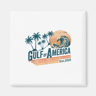 Retro Vintage Gulf Of Us America 2025 American Fla Magnet