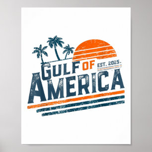 Retro Vintage Gulf Of Us America 2025 American Fla Poster