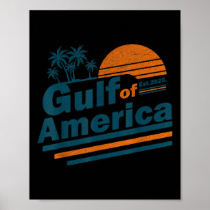 Retro Vintage Gulf Of Us America 2025 American Fla Poster