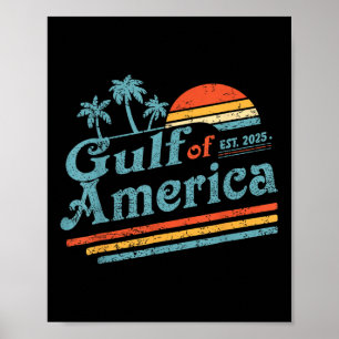 Retro Vintage Gulf Of Us America 2025 American Fla Poster
