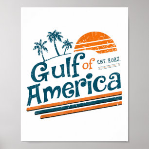 Retro Vintage Gulf Of Us America 2025 American Fla Poster