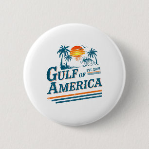 Retro Vintage Gulf Of Us America 2025 American Gif 6 Cm Round Badge