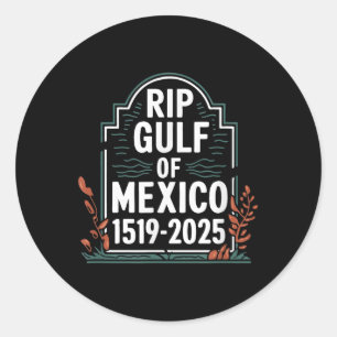 Retro Vintage Gulf Of Us America Rip Gulf Of Mexic Classic Round Sticker
