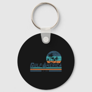 Retro Vintage Gulf Of Usa America Flag Gulf Mexico Key Ring
