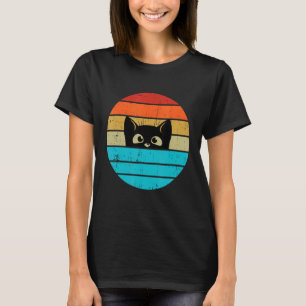 Retro Vintage Halloween Cute Shy Black Cats Kitten T-Shirt