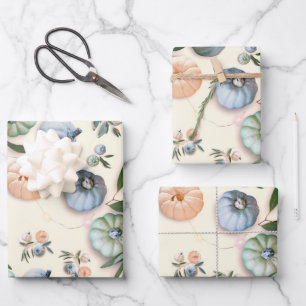 Retro Vintage Halloween Pattern Pumpkin Wrapping Paper Sheet