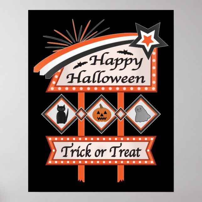 Retro Vintage Halloween Sign – Trick or Treat (Front)