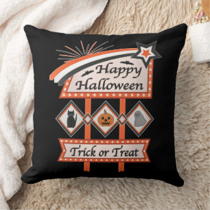 Retro Vintage Halloween Sign – Trick or Treat Cushion