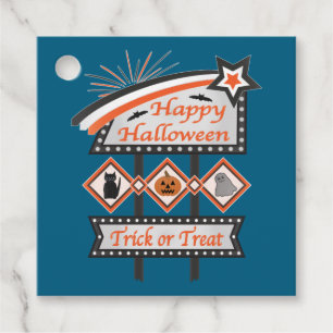 Retro Vintage Halloween Sign – Trick or Treat Favour Tags
