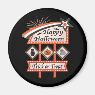 Retro Vintage Halloween Sign – Trick or Treat Magnet