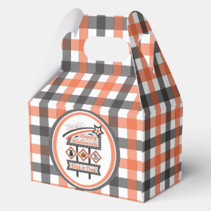 Retro Vintage Halloween Sign –Trick or Treat Plaid Favour Box