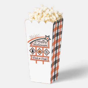 Retro Vintage Halloween Sign –Trick or Treat Plaid Favour Box