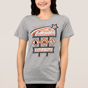 Retro Vintage Halloween Sign – Trick or Treat Tri-Blend Shirt