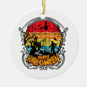 Retro Vintage Halloween - Vintage Halloween Ceramic Ornament