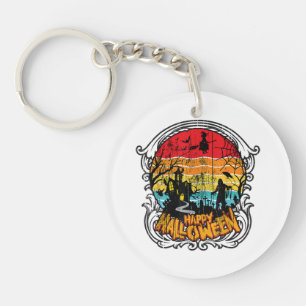 Retro Vintage Halloween - Vintage Halloween Key Ring