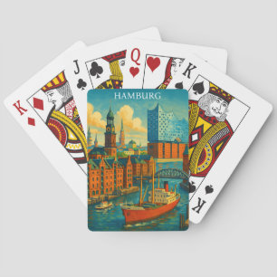 Retro Vintage Hamburg Germany Elbphilharmonie Playing Cards
