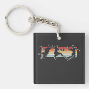 Retro Vintage Handball Player Key Ring