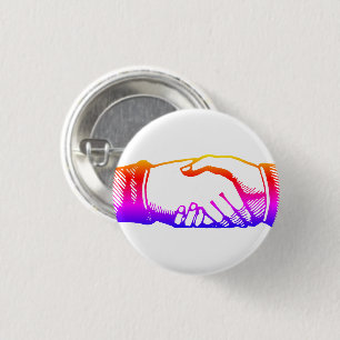 Retro Vintage Hands Handshake Congratulations Pin