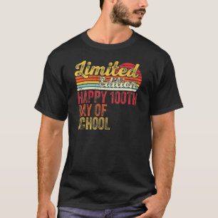Retro Vintage Happy 100th Day Of School Teacher 10 T-Shirt