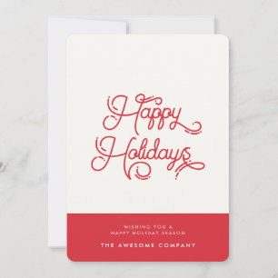 Retro vintage Happy Holidays corporate Holiday Card