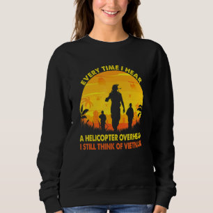 Retro Vintage Helicopter Overhead Vietnam Veteran Sweatshirt